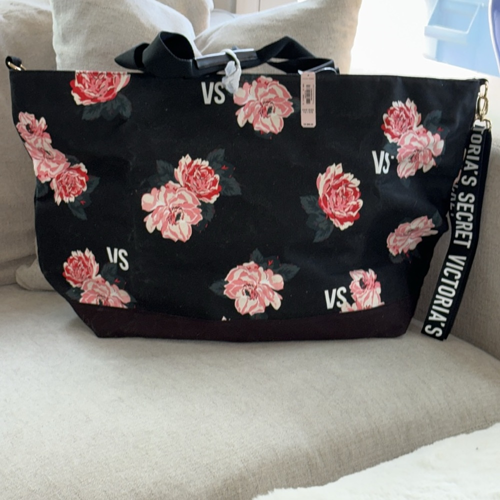 NWT Victoria's Secret XL Weekender Travel Tote Beach Bag w/Removable Strap - Picture 3 of 15